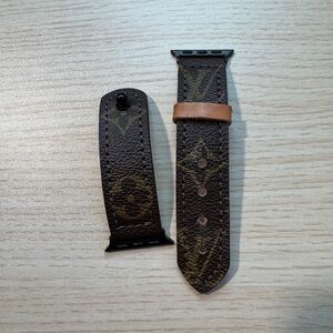 Luxury Brown Leather LV Apple Watch Strap